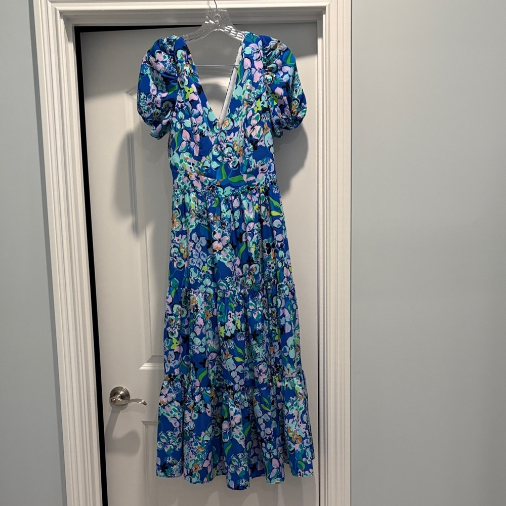 Lilly Pulitzer Floral Blue Maxi Dress